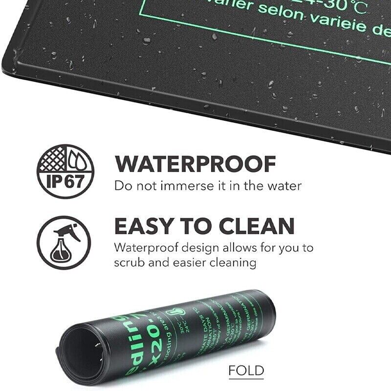 Seedling Heat Mat - LERWAY 21W 苗床用ヒートマット EUプラグ 室内温室、爬虫類、両生類、ペット、自家醸造用ヒートパッド