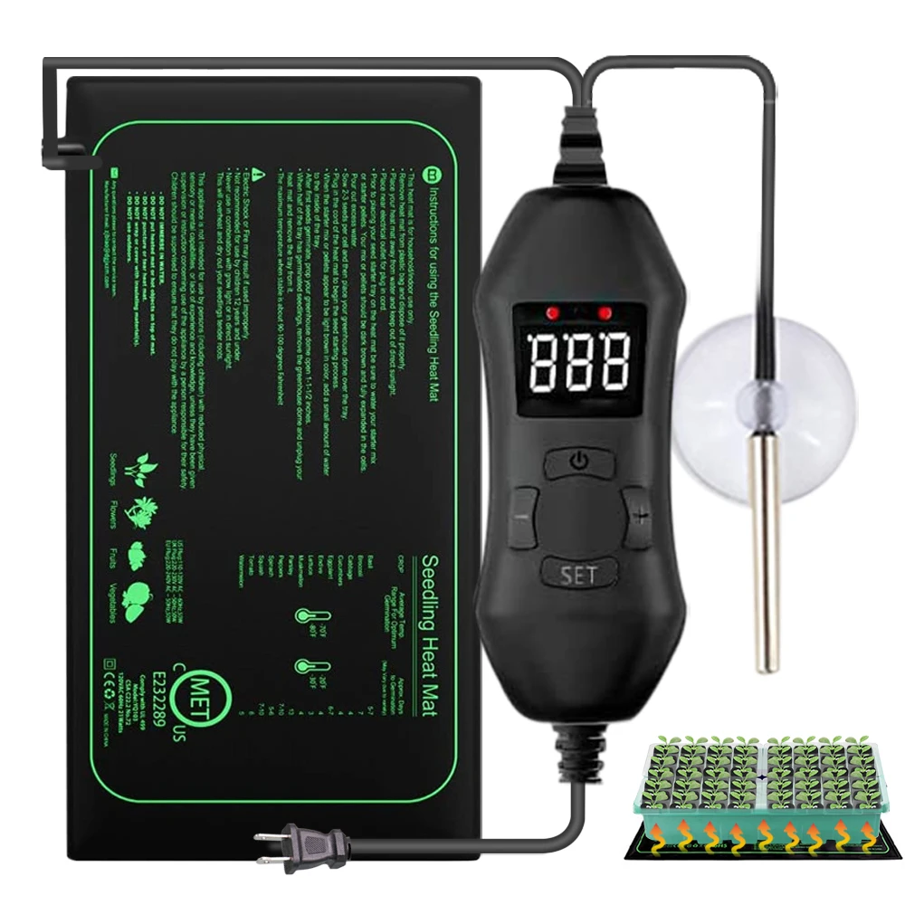 Seedling Heat Mat - 50 ワット EU-US/英国/AU 調節可能なサーモスタット苗加熱マット植物苗床暖かいパッド屋内種子スターター発芽成長熱