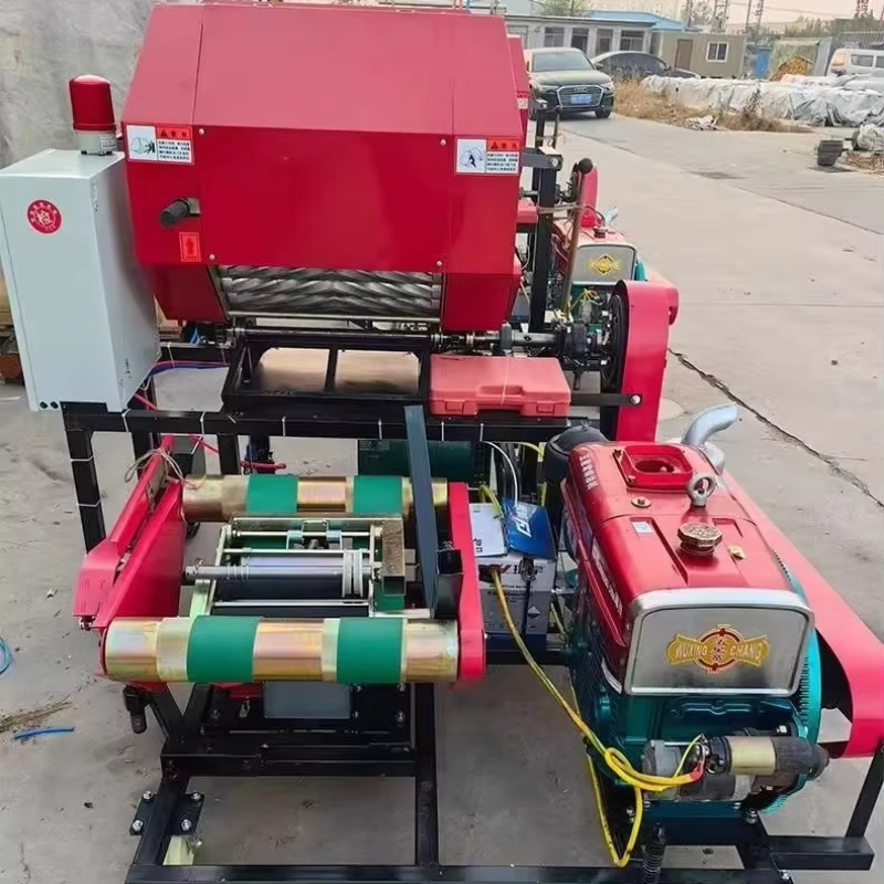 Silage Baler Machine - 2024年全自動ディーゼルエンジン式ベーラーマシン、小型牧草乾草梱包・ラッピングマシン、ミニコーンサイレージラウンドベール