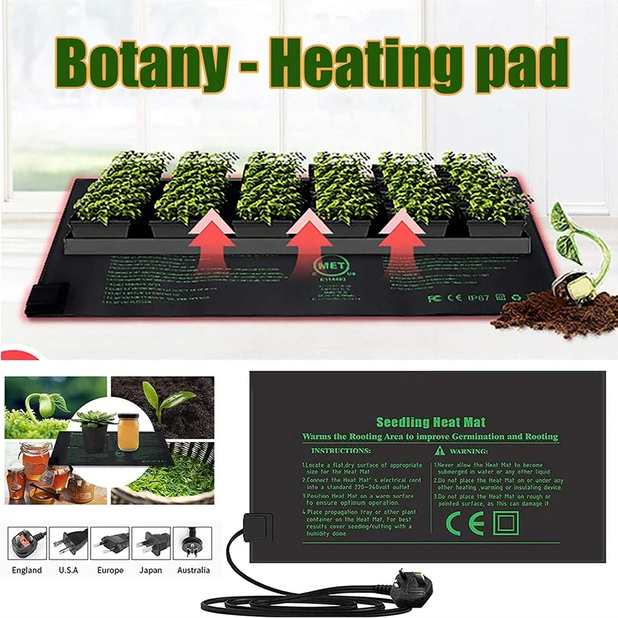 4 サイズ 220V EU プラグ苗ヒートマット防水水耕加熱 - Seedling Heat Mat のレビューと価格