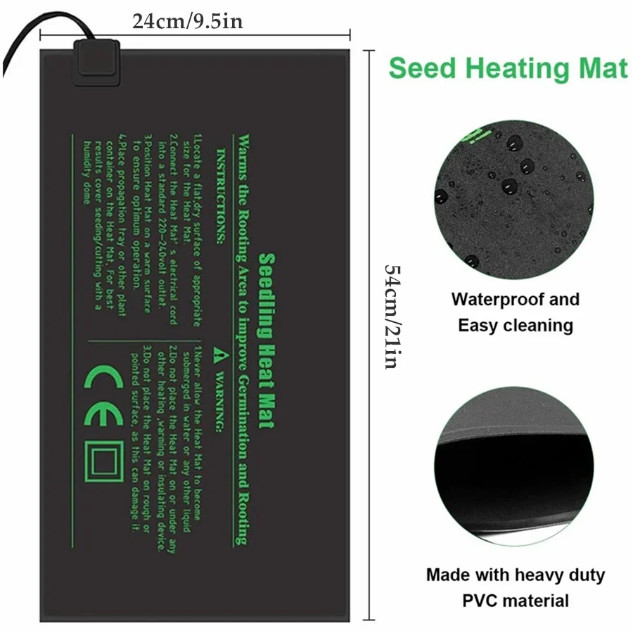 4 サイズ 220V EU プラグ苗ヒートマット防水水耕加熱 - Seedling Heat Mat のレビューと価格