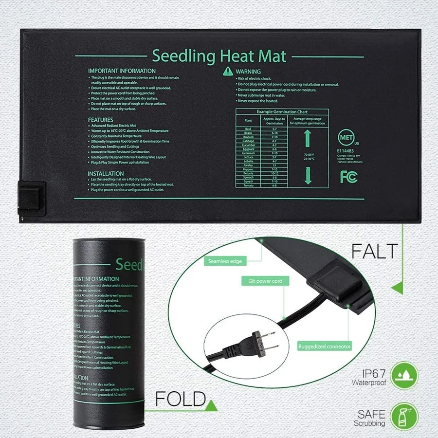 4 サイズ 220V EU プラグ苗ヒートマット防水水耕加熱 - Seedling Heat Mat のレビューと価格