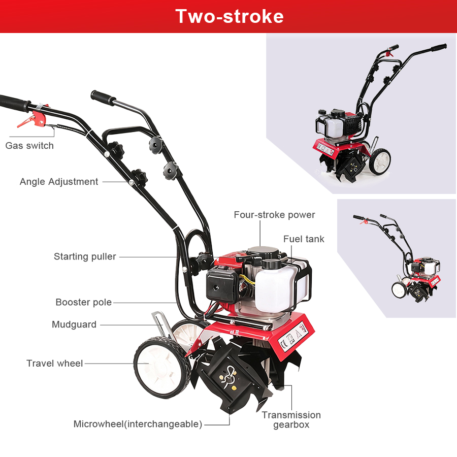 タンフルガソリン式マイクロ耕運機ミニ多機能ロータリーティラー - Agriculture Farming Equipments のレビューと価格