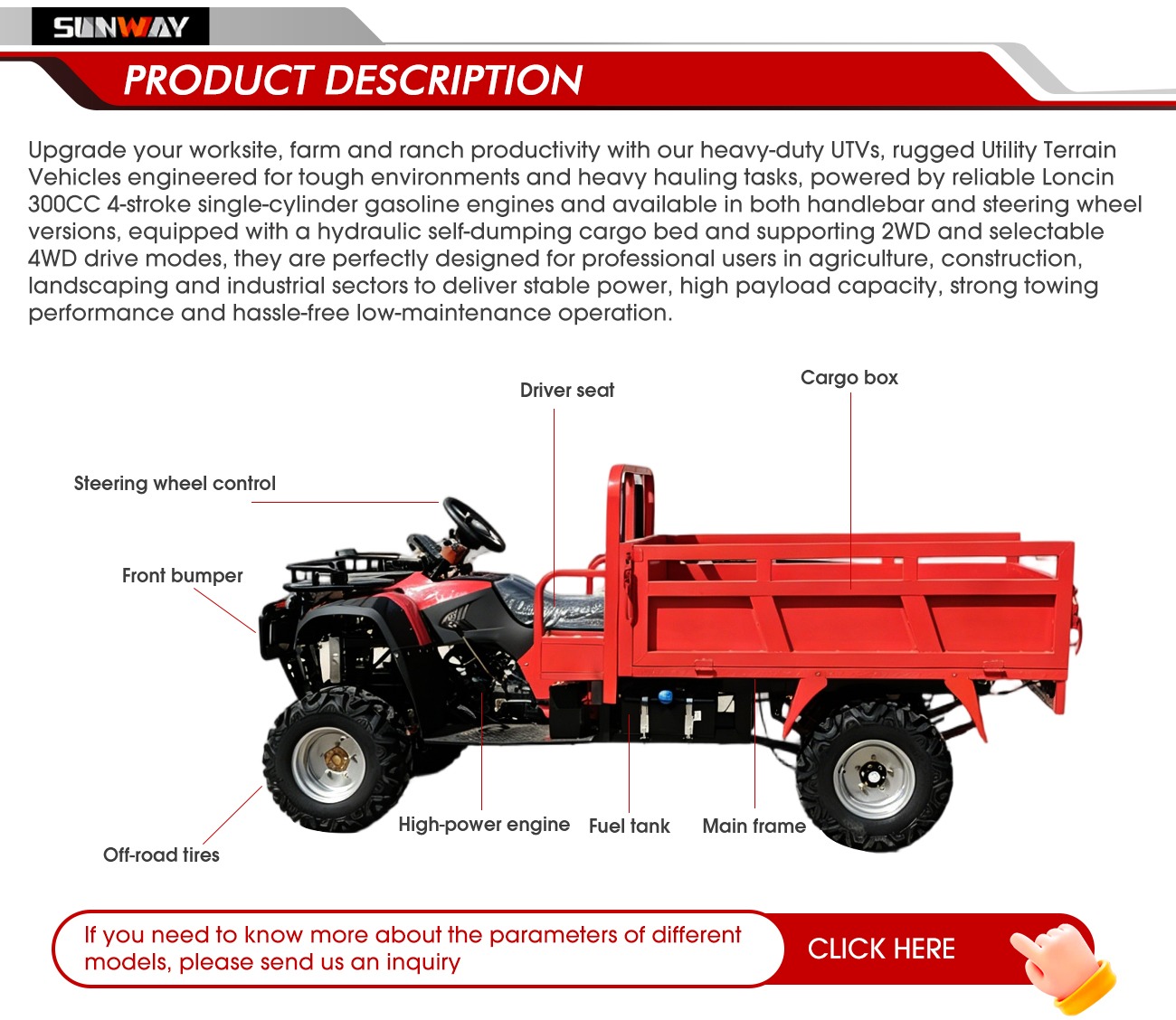お手頃価格の4x4駆動農業用ATV UTV多用途車両（農業貨 - Agriculture Farming Working Model のレビューと価格