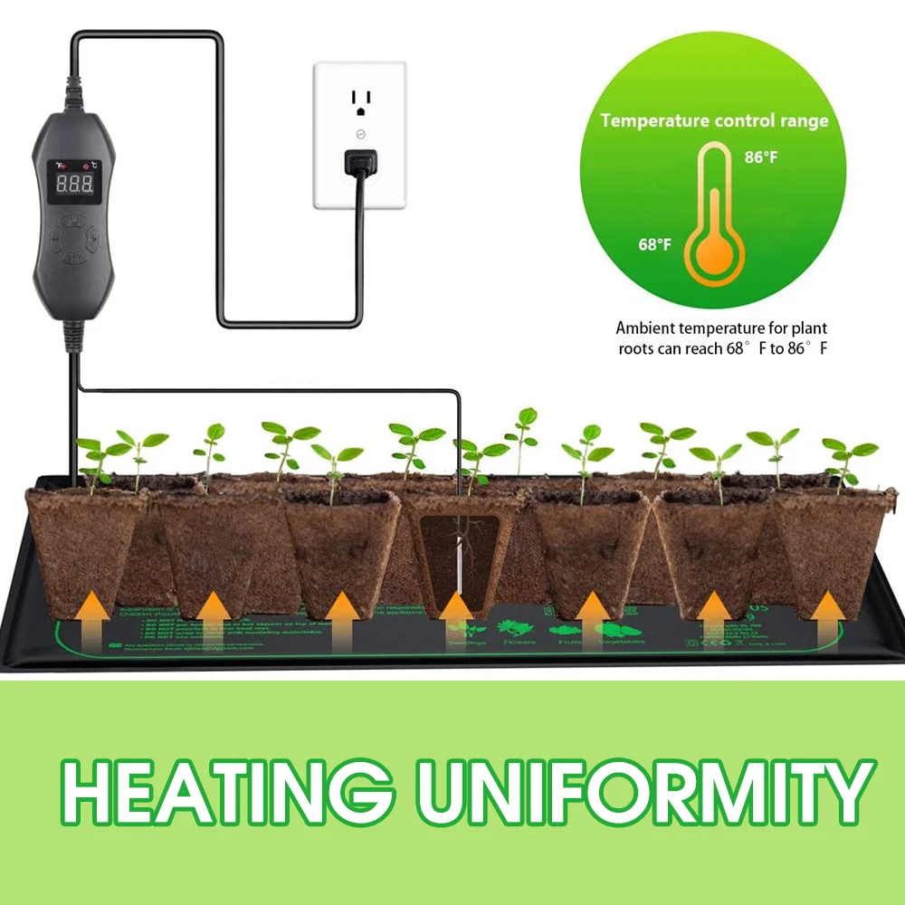 50 ワット EU-US/英国/AU 調節可能なサーモスタッ - Seedling Heat Mat のレビューと価格